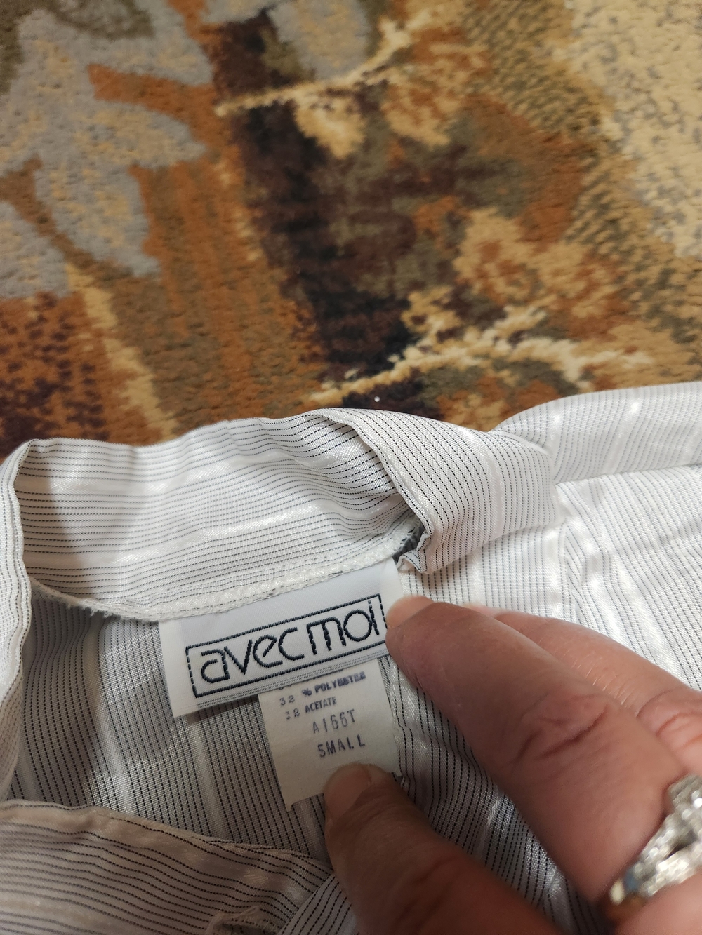 Pinstripe Ruffle-Front Blouse - Picture 4 of 8